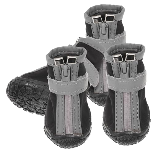 HEMOTON 4 Stück Booties Für Hundepfoten Schuhe Wasserdichter Schutz Kleine Stiefel Hundebooties Für Den Winter Katzenbooties Hunde Schneebooties Welpenbooties Stoff Schwarz HEMOTON 4 Stück Booties Für Hundepfoten Schuhe Wasserdichter Schutz Kleine Stiefel Hundebooties Für Den Winter Katzenbooties Hunde Schneebooties Welpenbooties Stoff Schwarz von HEMOTON
