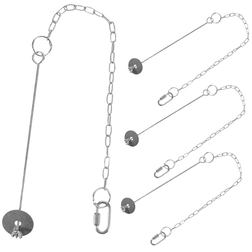 HEMOTON 4 Stück Edelstahl Vogel futterhalter mit Aufhängung für Papageien und Kleine Vögel Geeignet für Obst und Gemüse Langlebig Leicht zu Bedienen mit Langer Kette für Käfige und von HEMOTON