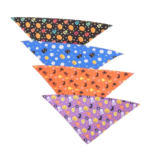 HEMOTON 4 Stück Halloween Haustier Halstücher Weiche Hunde Bandanas aus Wiederverwendbare Halloween Kostüm für Kleine und Mittelgroße Hunde für Partys und HEMOTON 4 Stück Halloween Haustier Halstücher Weiche Hunde Bandanas aus Wiederverwendbare Halloween Kostüm für Kleine und Mittelgroße Hunde für Partys und von HEMOTON