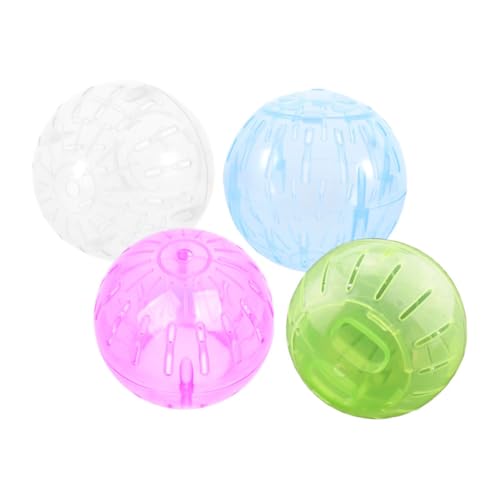 HEMOTON 4 Stück Hamster Laufkugeln Mini Übungsbälle für Kleine Haustiere Leise Drehbar aus Leicht zu Reinigendem Material für Indoor und Outdoor Bewegung von HEMOTON
