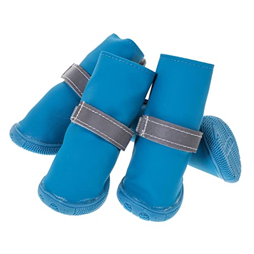 HEMOTON 4 Stück Haustier-Hundeschuhe für Hund Schneestiefel komfortabel Hunde Walkingschuhe Hündchenschuhe schützende Hundeschuhe Hündchen Stiefel Praktische Haustierschuhe Haut Blau HEMOTON 4 Stück Haustier-Hundeschuhe für Hund Schneestiefel komfortabel Hunde Walkingschuhe Hündchenschuhe schützende Hundeschuhe Hündchen Stiefel Praktische Haustierschuhe Haut Blau von HEMOTON