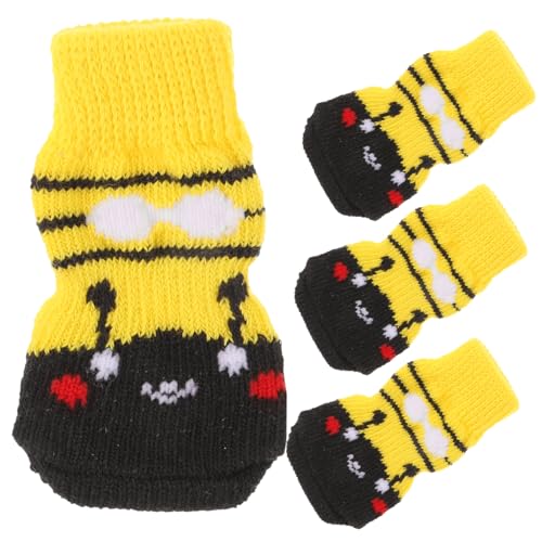 HEMOTON 4 Stück Haustier Socken Hundepfote Groß Hundesocke Abdeckung Pfoten Beschützer Grip-socken Wickeln Welpensocken Griff Austauschbare Haustiersocken Welpenbedarf Yellow Baumwolle HEMOTON 4 Stück Haustier Socken Hundepfote Groß Hundesocke Abdeckung Pfoten Beschützer Grip-socken Wickeln Welpensocken Griff Austauschbare Haustiersocken Welpenbedarf Yellow Baumwolle von HEMOTON