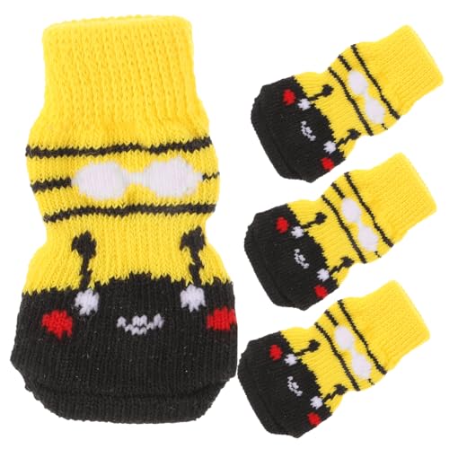 HEMOTON 4 Stück Haustier socken hundesocken Dog Socks Pfote Größe für Hunde Körperpflege groß austauschbare Haustiersocken auswechselbare Baumwollsocken Socken für Hund Baumwolle Yellow HEMOTON 4 Stück Haustier socken hundesocken Dog Socks Pfote Größe für Hunde Körperpflege groß austauschbare Haustiersocken auswechselbare Baumwollsocken Socken für Hund Baumwolle Yellow von HEMOTON