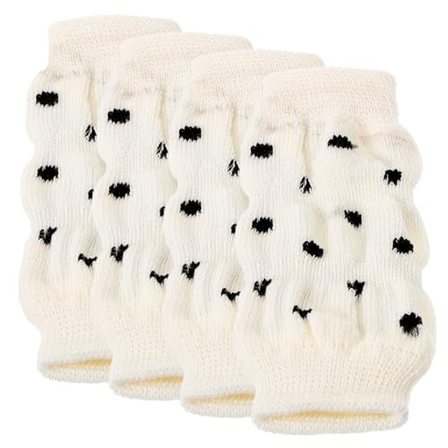 HEMOTON 4 Stück Haustiersocken Dog Leg Warmer hundekleidung Dog Clothes hundekleider Ärmel hinten groß Gestrickter Beinwärmer für Hunde Rutschfester Beinschutz für Welpen Baumwolle Weiß von HEMOTON
