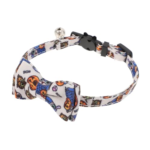 HEMOTON 4 Stück Kätzchenkatze Halskette Einstellbarer Haustierkragen Reflektierende Katze Klein Binden Stichworte Katzenkragen Mit Glocke Für Katzen Name Kätzchen-Kragen Schild Polyester von HEMOTON