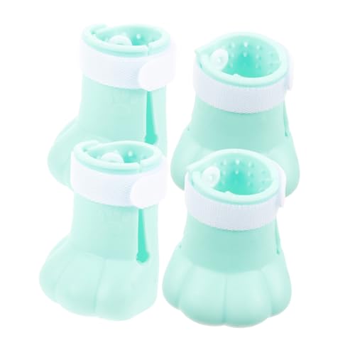 HEMOTON 4 Stück Katzenfüße Kratzer Post kratzen Tierhausschuhe Tier Hausschuhe Katzenklauenschutz Katzen krallenschutz Silikon-Katzenschuhe Stiefel Socken für Katzen Kieselgel Light Green von HEMOTON