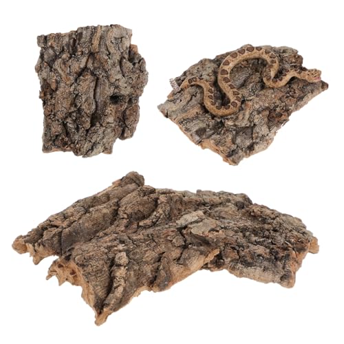 HEMOTON 4 Stück Kletterplattform-Dekoration Reptilienpanzerzubehör terrarienrinde Reptil Baumrinde Wenn bellen Geckos Fischbecken Versteck Zubehör für Eidechsentanks Hellbraun von HEMOTON