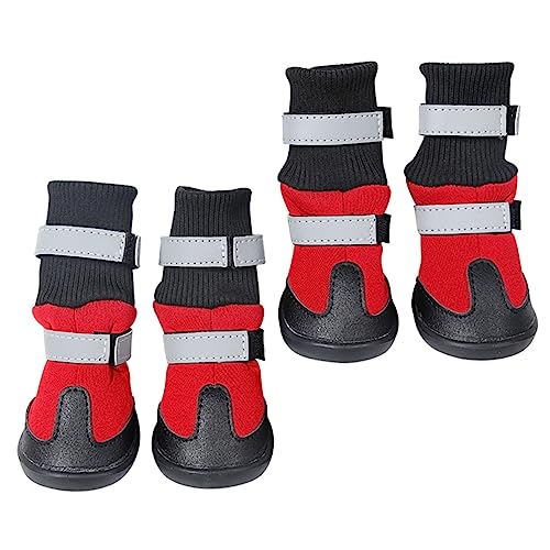 HEMOTON 4 Stück Lange Hundeschuhe für Große Hunde rutschfeste Schneeboots für Indoor und Outdoor Teiliges Rot XL Pfotenschutz für Haustiere HEMOTON 4 Stück Lange Hundeschuhe für Große Hunde rutschfeste Schneeboots für Indoor und Outdoor Teiliges Rot XL Pfotenschutz für Haustiere von HEMOTON