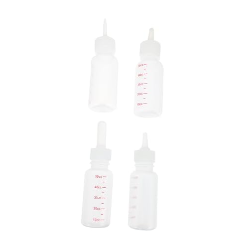 HEMOTON 4 Stück Pet Milchflaschen aus Gesundem Material mit Zubehör für Kitten Welpen und Kleine Haustiere zur Kontrollierten Fütterung und Vorbeugung von Durchfall von HEMOTON