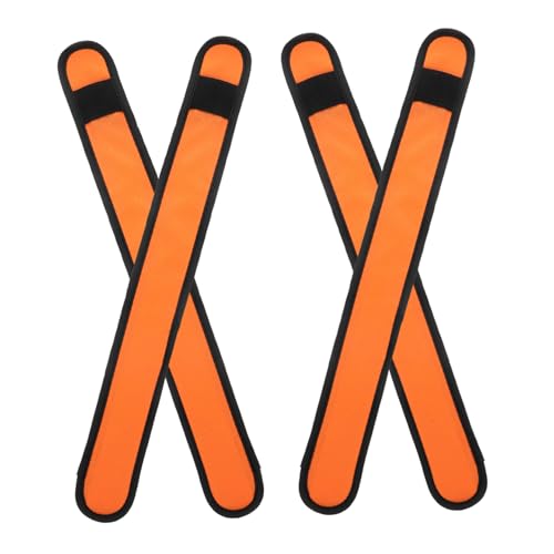 HEMOTON 4 Stück Pferde-Leggings mit Knöchelriemen LED-beleuchtetes Pferdebeinband Ausrüstung Beleuchtung Pferdebeingurt LED Pferdeband LED-Reitband Flash-Armband Kummet Stoff Orange von HEMOTON