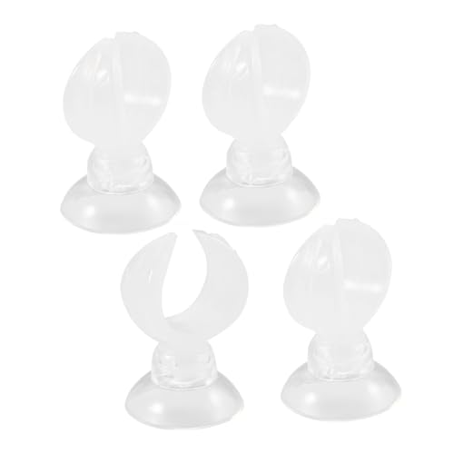HEMOTON 4 Stück Teiliges Aquarium Saugnapf Clip Transparenter Halter für Futterrohre Sicherer Sauger mit Verstellbarem Clip Geeignet für Glatte Oberflächen Wie Glas und Fliesen von HEMOTON