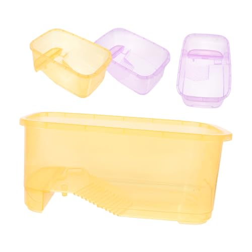 HEMOTON 4 Stück Teiliges Schildkrötenbecken mit Plattform Aquarium aus Kunststoff für Schildkrötenhaltung für Terrarien und Wasser Land Tanks von HEMOTON