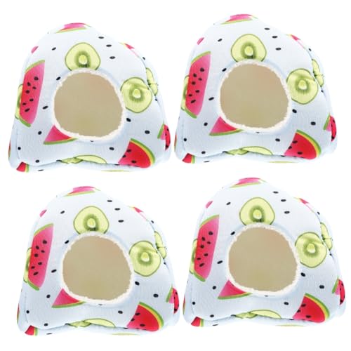 HEMOTON 4 Stück Warmer Hamster Winter Nest aus Dickem Baumwollmaterial Kuscheliges Kleintierbett für Meerschweinchen Igel und Flughörnchen Winddichtes Schlafhaus für Kleine Haustiere von HEMOTON