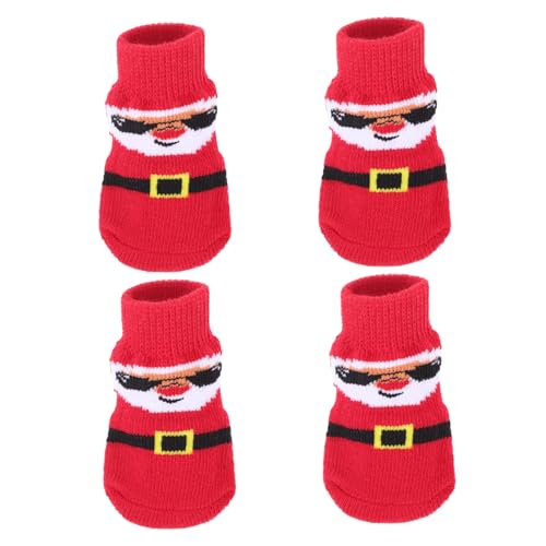HEMOTON 4 Stück Weihnachtliche Atmungsaktive Hundesocken rutschfeste Strapazierfähige Haustier Schutzsocken für Kleine Hunde Elastisch Warm und Bequem für Innen und Außenbereich HEMOTON 4 Stück Weihnachtliche Atmungsaktive Hundesocken rutschfeste Strapazierfähige Haustier Schutzsocken für Kleine Hunde Elastisch Warm und Bequem für Innen und Außenbereich von HEMOTON