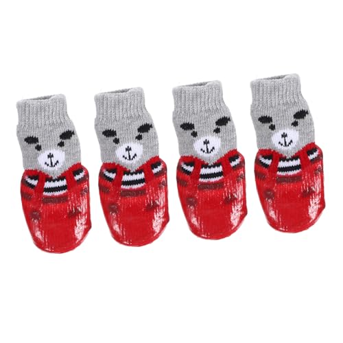 HEMOTON 4 Stück wasserdichte Haustierschuhe Und Socken Igelschuhe Für Haustiere Hunde Traktionssocken Für Ältere Hunde Hundepfotenschutz Hundestiefel rutschfeste Hundepfotenpolster von HEMOTON
