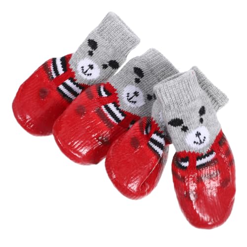 HEMOTON 4 Stück wasserdichte Haustierschuhe Und Socken Überzüge Schutz Für Den Innenbereich Hundestiefel Zehenschutz Pfotenschutz Anti Rutsch Schutz Größenzubehör Hunde von HEMOTON