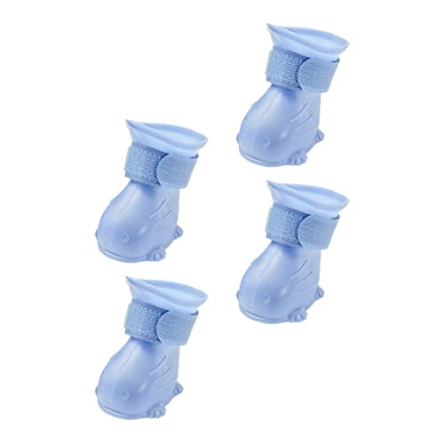 HEMOTON 4 Stück wasserdichte Schuhe Haustier Hund Traktion Greifer Dog Shoes Pfote wasserdichte Regenschuhe wasserdichter Regenstiefel Regenschuhe für Welpen Schritt Blue HEMOTON 4 Stück wasserdichte Schuhe Haustier Hund Traktion Greifer Dog Shoes Pfote wasserdichte Regenschuhe wasserdichter Regenstiefel Regenschuhe für Welpen Schritt Blue von HEMOTON