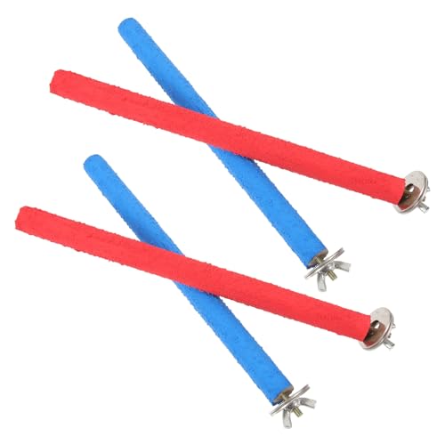 HEMOTON 4 Stücke Schleifen Stick Papagei Sticks Budgie Käfig Zubehör Vogel Kleine Tier Barsch Holz von HEMOTON