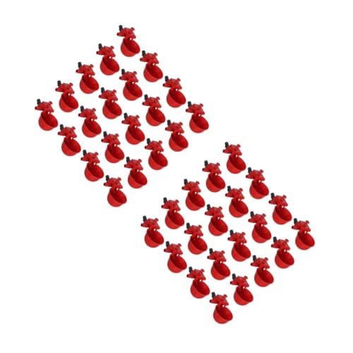 HEMOTON 40 Stück Teiliges Automatische Geflügeltränken mit Verstellbarem Wasservolumen Rote Trinkschalen für Hühner Wachteln und Tauben Langlebig und Einfach zu Bedienen Zufällige Farbe von HEMOTON