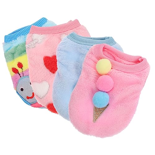HEMOTON 4Stücke Entzückender Haustierpullover Für Kleine Atmungsaktive Und Winddichte Winterkleidung Für Chihuahua Katzen Und Andere Kleine Haustiere von HEMOTON