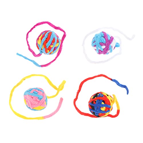 HEMOTON 4stücke Pack Katzenspielzeug Bälle Für Haustiere Katze Kauspielzeug Interaktives Katzenspielzeug Mit Kratzball Haustierbälle von HEMOTON
