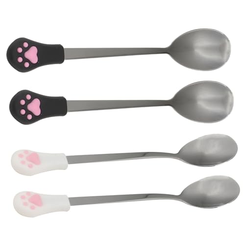 HEMOTON 4Stücke Haustier Löffel Teilig Hund Katze mit Griff für Tierfutter und Leckerlis Frei und Leicht zu Reinigen für und Snacks von HEMOTON