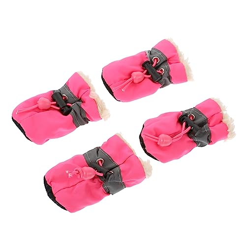 HEMOTON 4Stücke Hundeschuhe Winter Warm Mit Rutsch Funktion Reflektierende Outdoor Pfotenstiefel Für Schutz Für Kleine Und Mittelgroße Haustiere von HEMOTON