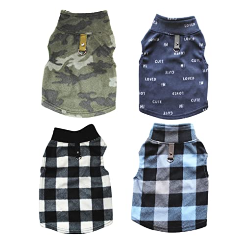 HEMOTON 4Stücke Winter Hundebekleidung Warmes Haustierzubehör Für Fleece Outfit Für Herbst Und Winter Camouflage Karomuster von HEMOTON