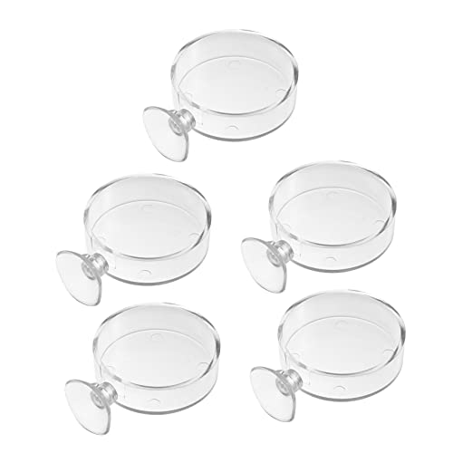 HEMOTON 5 Stück Futterschale automatische Zuführung Zubehör Futternapf für Fische Futter für Aquarienfische Tank Fischfutter Futternapf für Garnelenbecken Acryl Transparent von HEMOTON
