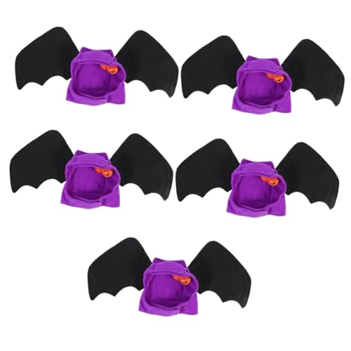 HEMOTON 5 Stück Halloween Fledermaus Kostüm für Katzen und Hunde Lustige Bat Wings Brust und Rückendesign Faltbar Auffälliges Haustierkostüm für Halloween Karneval Fotoshootings S von HEMOTON