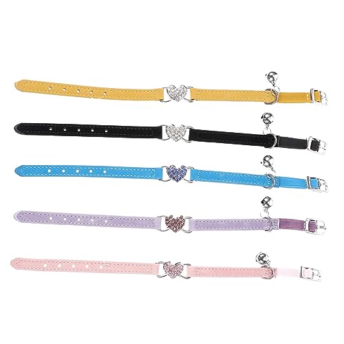 HEMOTON 5 Stück Hundehalsband Farbe Haustier Links Für Einstellbar Hündchen Kragen Glocke Welpen Polyester von HEMOTON