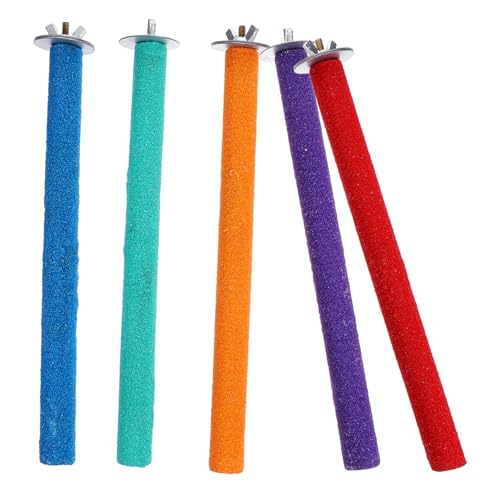 HEMOTON 5 Stück Teiliges Kletterstand für Papageien Praktische Grind Sticks zur Krallen und Schnabelpflege für Vögel für Training und Bewegung Zufällige Farbe von HEMOTON