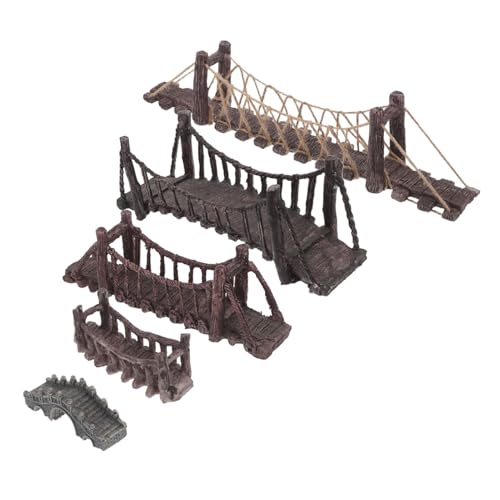 HEMOTON 5 Stück Teiliges Miniatur-brückenset für Aquarium Dekoration Faderesistente Harz-miniaturbrücken Asiatische Landschaftsfiguren für Fischbecken Lebendige Unterwasserlandschaft von HEMOTON