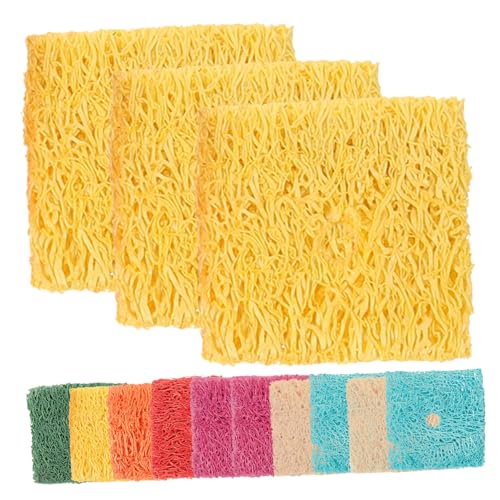 HEMOTON 50 Stück Zähne- und Zähne-Kekse Kaninchenspielzeug Vogel-Luffa- Hasenzähne Hamster mit Aber Luffa-Kauspielzeug, kleines Tier Kauspielzeug für Backenzähne Zufällige Farbe von HEMOTON