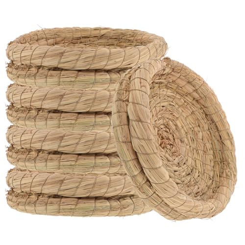 HEMOTON 5stücke Handwoven Strohnest Für Kleintiere Pflegeleichtes Haustierbett Aus Natürlichem Material Geeignet Für Hasen Und Andere Kleintiere Für Käfige Und von HEMOTON
