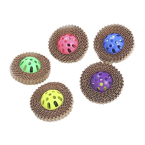HEMOTON 5Stücke Interaktives Katzen Kratzbrett Teilig Wellpappe Mit Glöckchen Für Indoor Katzen Verbessert Die Interaktivität Langlebig Und Sicher Für Stundenlangen Spaß HEMOTON 5Stücke Interaktives Katzen Kratzbrett Teilig Wellpappe Mit Glöckchen Für Indoor Katzen Verbessert Die Interaktivität Langlebig Und Sicher Für Stundenlangen Spaß von HEMOTON