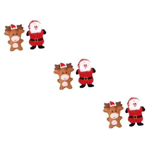 HEMOTON 6 STK Haustier Spielzeug Plüschtier Vokalisiertes Weihnachtsspielzeug Santa Quietschendes Hundespielzeug Chewer Hundespielzeug Haustierzubehör Ornament Singen Schmücken Kind Stoff von HEMOTON