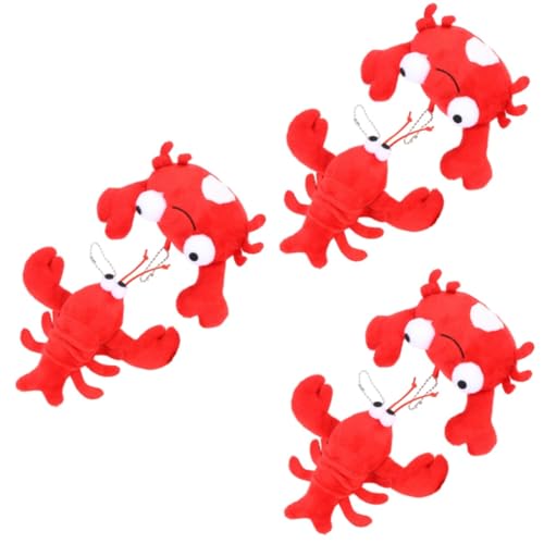 HEMOTON 6 STK Krabbenpuppe Gefülltes Hummerspielzeug Kuscheltiere Spielzeug Tiere Stofftier Plüschtiere Für Katze Weihnachten Gefülltes Plüschtier Flauschige Rot Ornament Pp Baumwolle von HEMOTON
