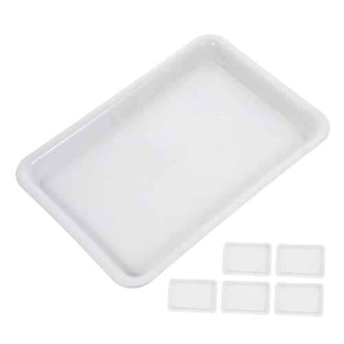 HEMOTON 6 Stück Blumentopf Tablett Kinderzimmer Töpfe Anlage Rechteck Topfuntertassen drinnen Pflanzentopf Untersetzer Pflanzgefäß Untersetzer Blumentopf -Untertassen Pflanzschale pp Weiß von HEMOTON