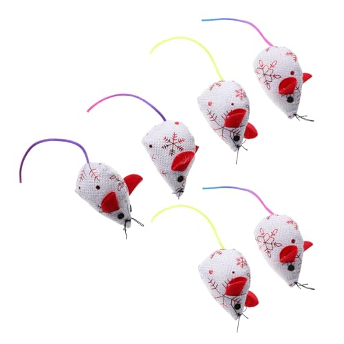 HEMOTON 6stücke Maus Katzenspielzeug Zum Füllen Für Hauskatzen Spielzeug Für Katzen Zum Beißen Und Kauen Interaktives Katzenspielzeug in Mausform Für Kätzchen von HEMOTON