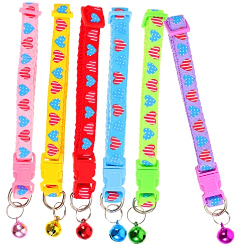 HEMOTON 6 Stück Liebe Katzenkragen Katzenhalsbänder Für Männliche Für Verschleißfestes Katzenhalsband Für Kätzchen-Kragen Kätzchenkragen Nylon von HEMOTON