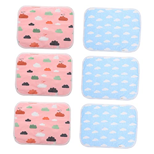HEMOTON 6 Stück Meerschweinchen Waschbare Hamster Bettunterlage Haustier Training Pads für Kleintiere Weiche und Bequeme Schlafmatte für Meerschweinchen Hamster und Andere Nagetiere von HEMOTON