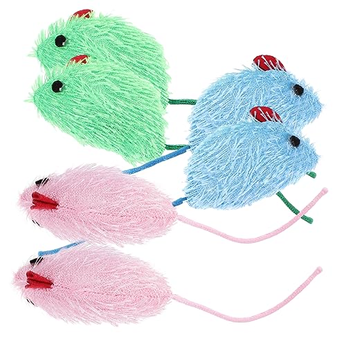 HEMOTON 6 Stück ausgestopftes Katzenspielzeug Plüsch für Katzen Spielzeugmaus für Katzen quietschende Mauskatze Fell Katzenspielzeug interaktiv Katzen-Mäuse- HEMOTON 6 Stück ausgestopftes Katzenspielzeug Plüsch für Katzen Spielzeugmaus für Katzen quietschende Mauskatze Fell Katzenspielzeug interaktiv Katzen-Mäuse- von HEMOTON