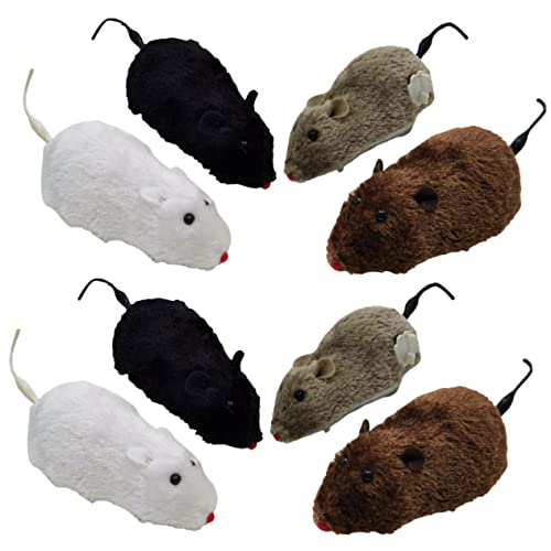 HEMOTON 8 Stück Uhrwerk Spielzeugmaus Katze Automatisches Rattenspielzeug Mäuse Interaktives Mausspielzeug Kätzchenspielzeug Indoor Up Halloween Zufällige Farbe von HEMOTON