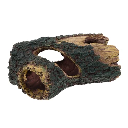 HEMOTON Aquarium Dekoration Hohler Baumstamm aus Resin Naturgetreue Betta Höhle und Versteck für Garnelen Reptilien und Kleine Fische Robustes Terrarien Ornament für Aquarium und von HEMOTON