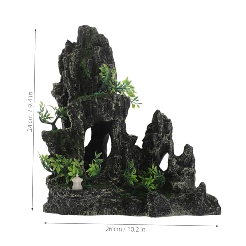 HEMOTON Aquarium Dekoration Künstlicher Stein Fels Versteck Höhle für Garnelen Fisch Tank Versteck Betta Rückzugsort Resin Nachbildung Berglandschaft für Süßwasser Aquarium von HEMOTON