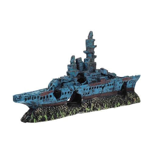 HEMOTON Aquarium Schiff Versteck Dekoration Resin Schiffwrack Ornamente Fischbecken Deko Unterwasser Handgefertigt Blau Realistisch Lebensecht HEMOTON Aquarium Schiff Versteck Dekoration Resin Schiffwrack Ornamente Fischbecken Deko Unterwasser Handgefertigt Blau Realistisch Lebensecht von HEMOTON