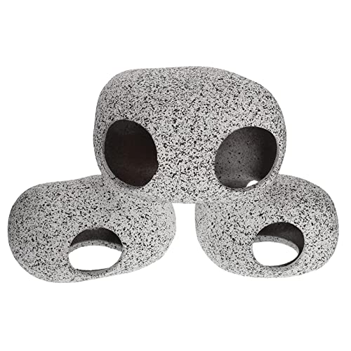 HEMOTON Aquarium Tontopf Zucht Groß Höhle Zum Laichen Von Fischen Aquariumhöhlen Versteck Aquarium Felsenhöhle Für Aquarium Tropische Aquarienverzierungen Tank Ton Light Grey von HEMOTON