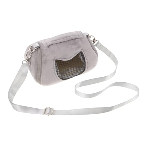 HEMOTON Atmungsaktive Hamster Schultertasche mit Flachem Boden Leichter Tragbarer Kleintier-Tragetasche für Meerschweinchen Flughörnchen Ratten Sicherer Reißverschluss Komfortable von HEMOTON