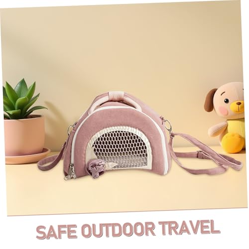 HEMOTON Atmungsaktive Hamster-Tragetasche mit Plüschboden Wärmeisolierend und Anti-Verlust Kleine Haustier-umhängetasche für Meerschweinchen Ratten Flughörnchen für Outdoor-ausflüge von HEMOTON